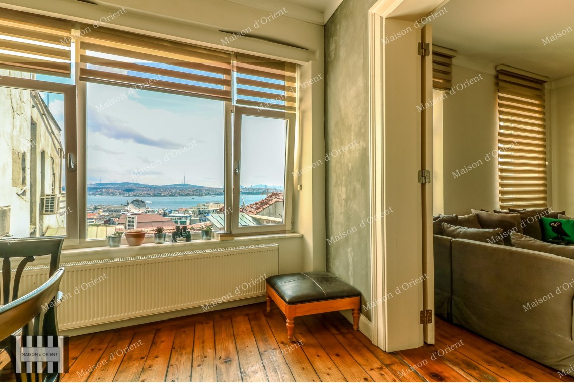 Renovated Sea View Flat for Rent in Galata