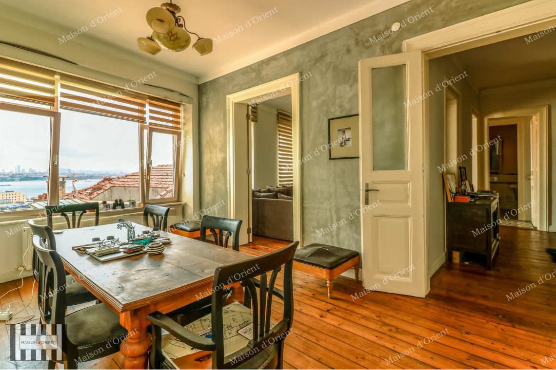 Renovated Sea View Flat for Rent in Galata