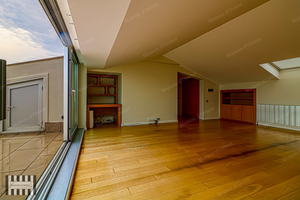 1+1 Apartment with Bosphorus View and Terrace for Rent in Cihangir