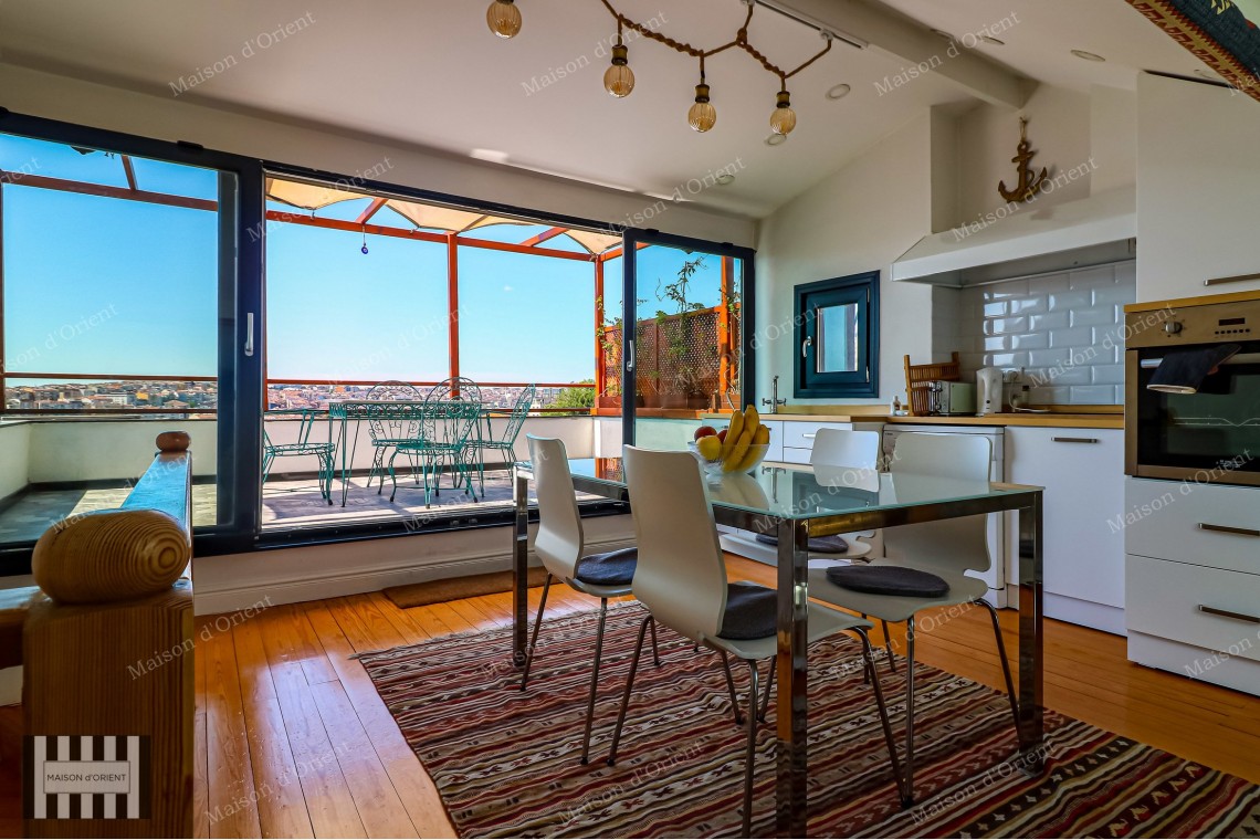 2+1 Furnished Duplex Apartment for Rent with View and Terrace