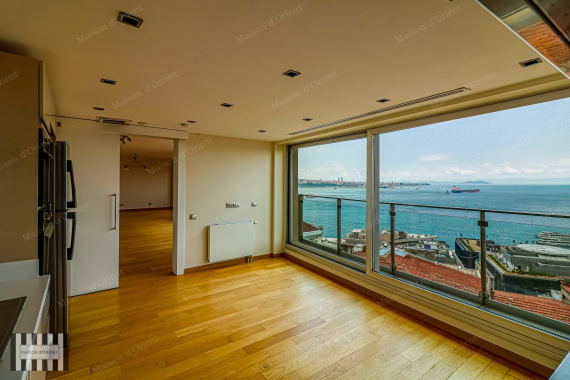 3+1 Apartment with Panoramic Bosphorus View for Rent in Cihangir