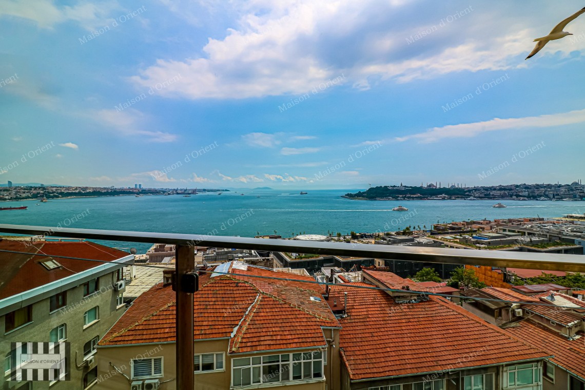3+1 Apartment with Panoramic Bosphorus View for Rent in Cihangir