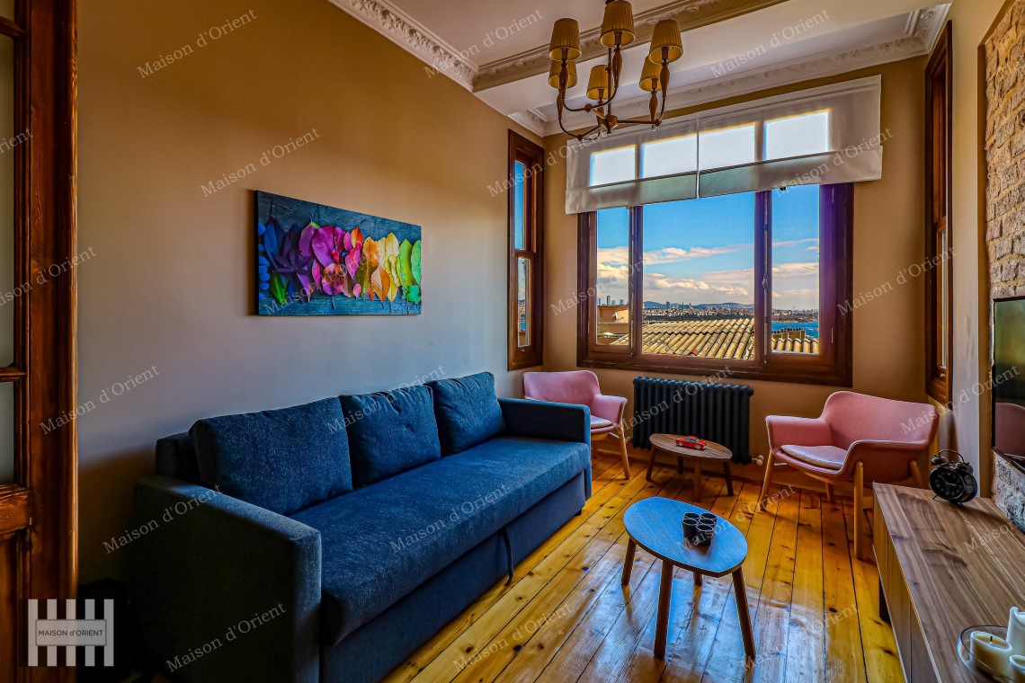 2+1 Furnished Apartment for Rent with Balcony and View in Galata