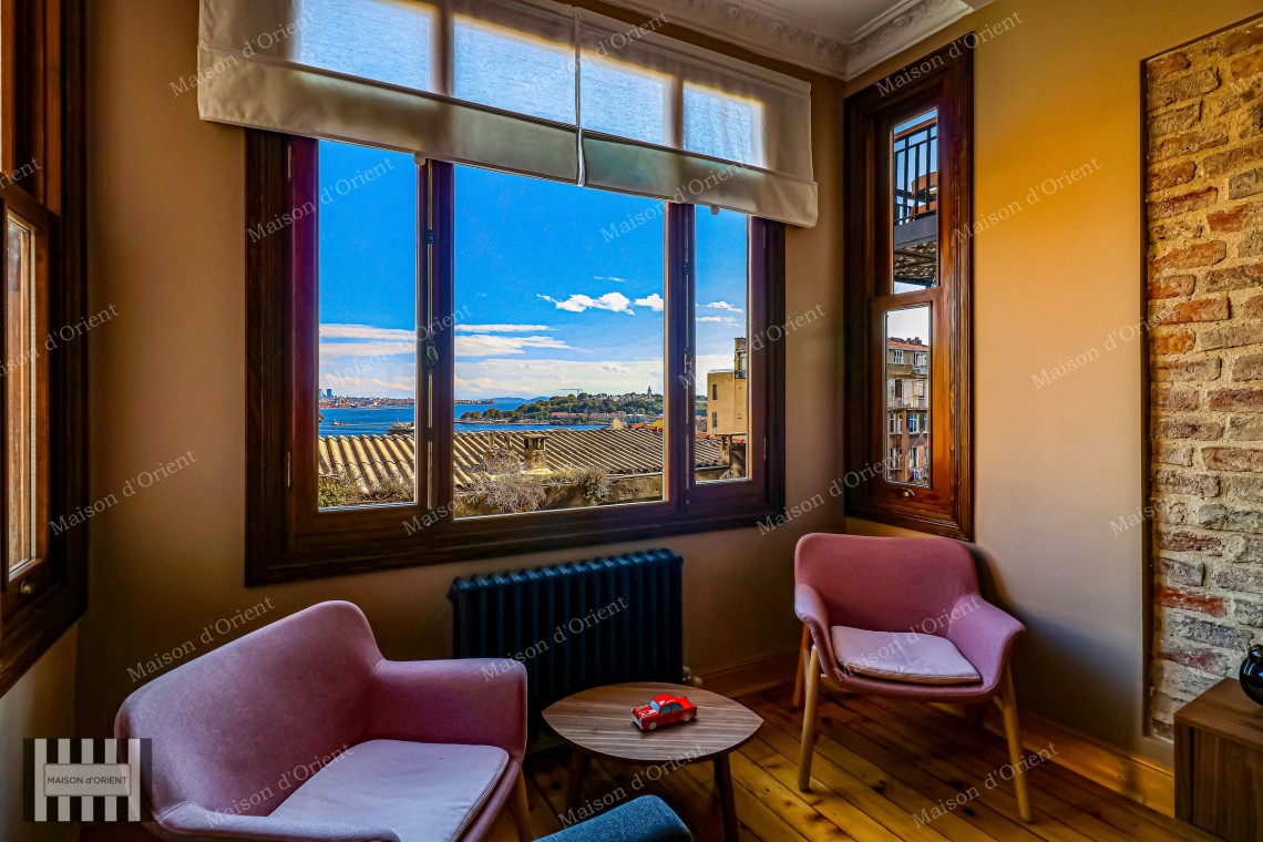 2+1 Furnished Apartment for Rent with Balcony and View in Galata