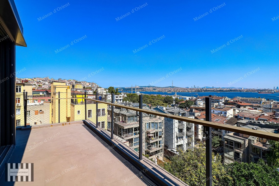 3+1 Duplex for Sale in New Project with Terrace and View, Galata