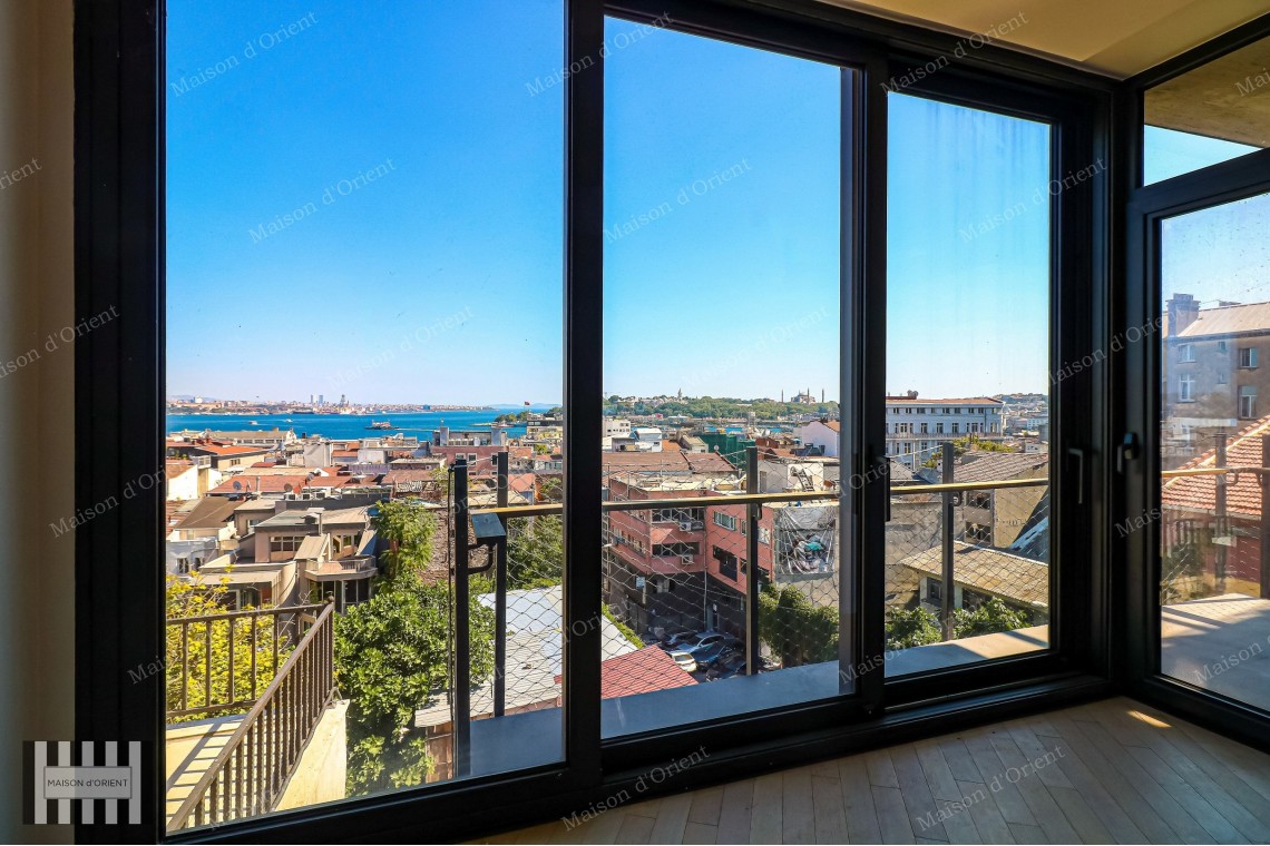 3+1 Duplex for Sale in New Project with Terrace and View, Galata