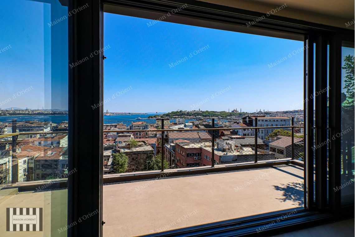 3+1 Duplex for Sale in New Project with Terrace and View, Galata