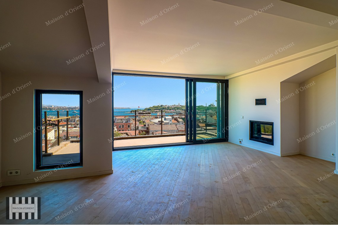 3+1 Duplex for Sale in New Project with Terrace and View, Galata