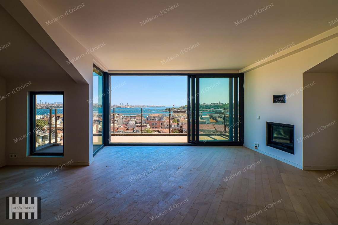 3+1 Duplex for Sale in New Project with Terrace and View, Galata