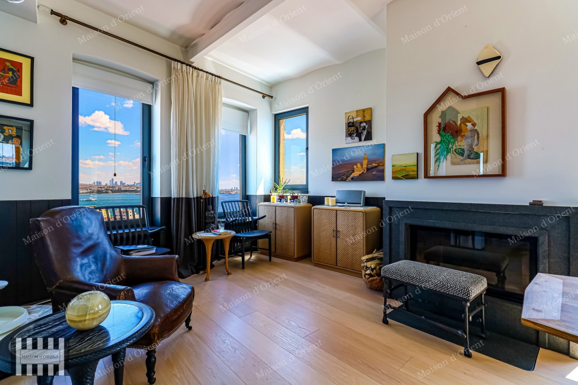 1+1 Flat for Sale with Panoramic View in Historical Building, Galata