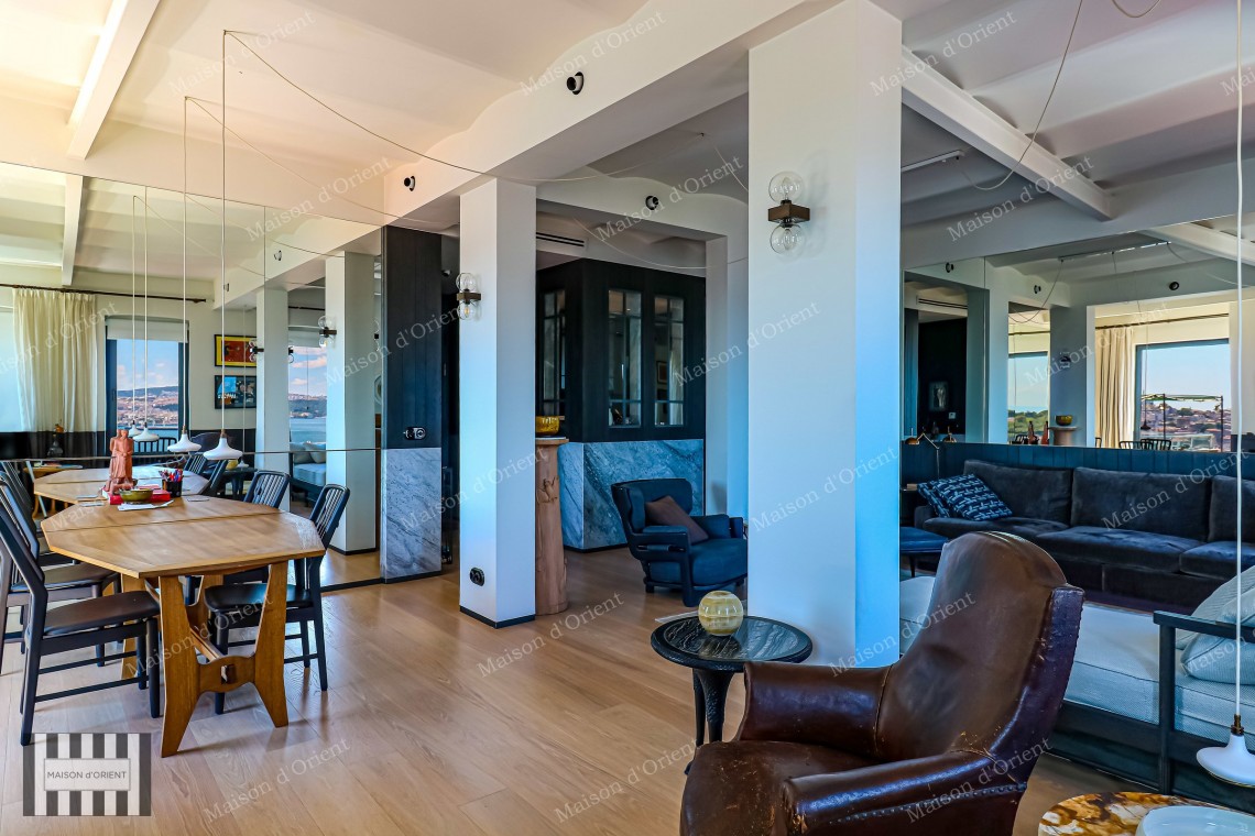 1+1 Flat for Sale with Panoramic View in Historical Building, Galata