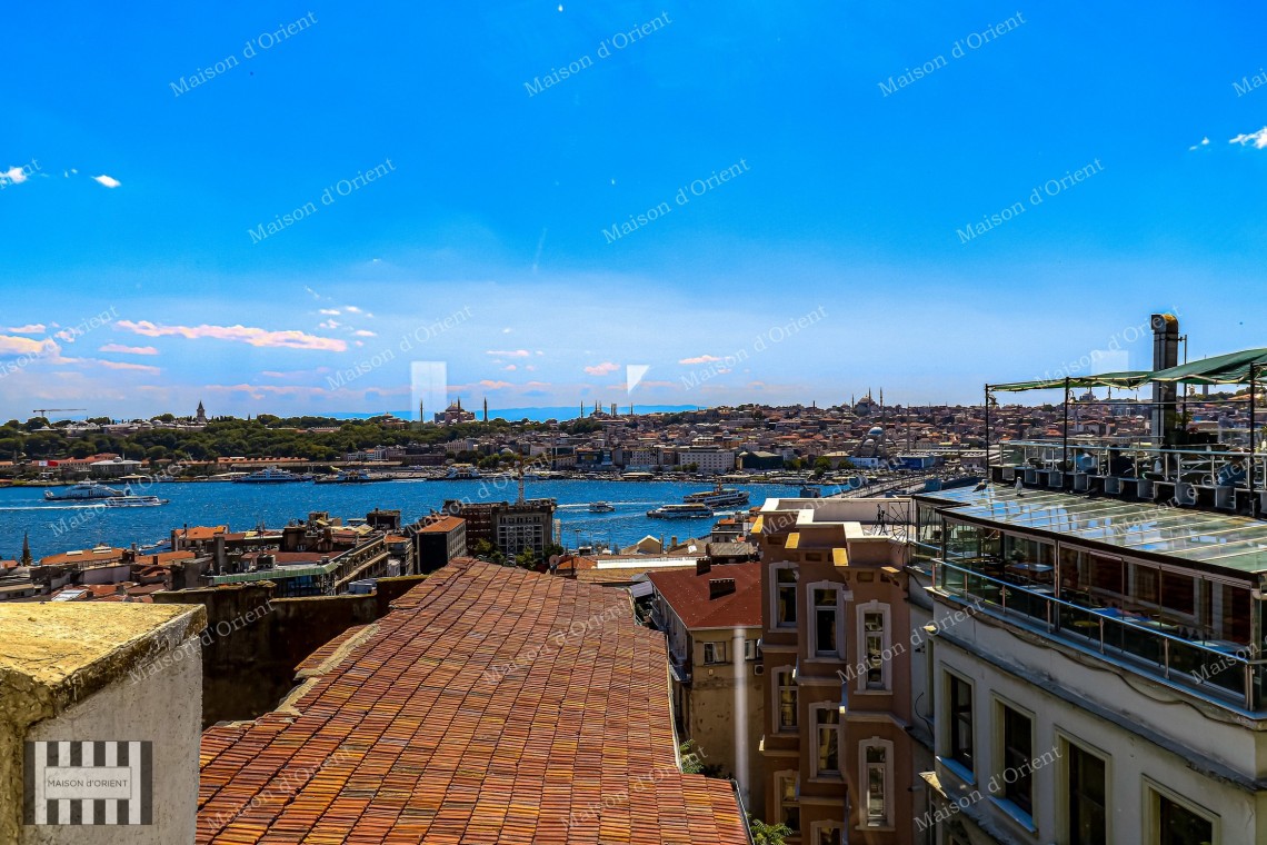 1+1 Flat for Sale with Panoramic View in Historical Building, Galata