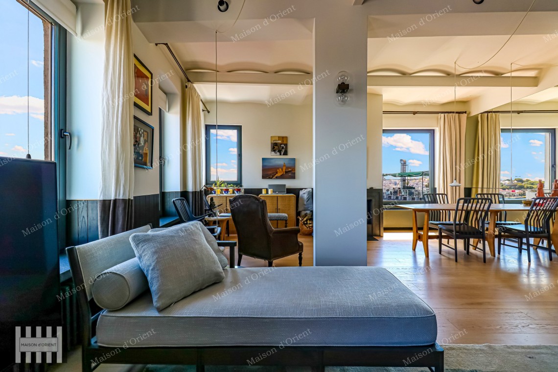 1+1 Flat for Sale with Panoramic View in Historical Building, Galata