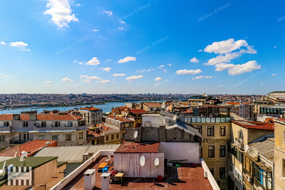 3+1 Flat for Sale with Panoramic View in Historical Building, Galata