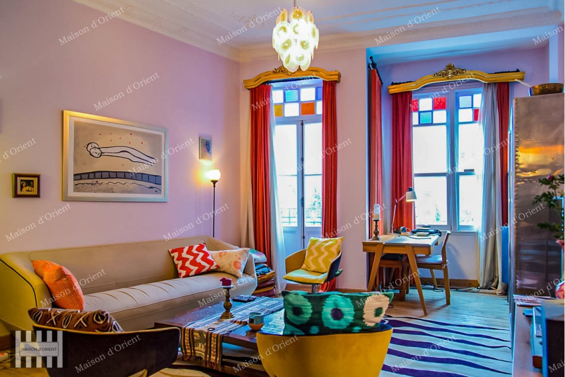 3+1 Flat for Rent with View and Balcony in Galata