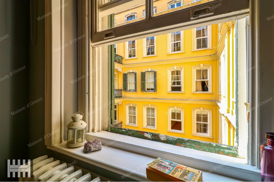 3+2 Flat for Rent with Bosphorus View in Historical Doğan Apartment