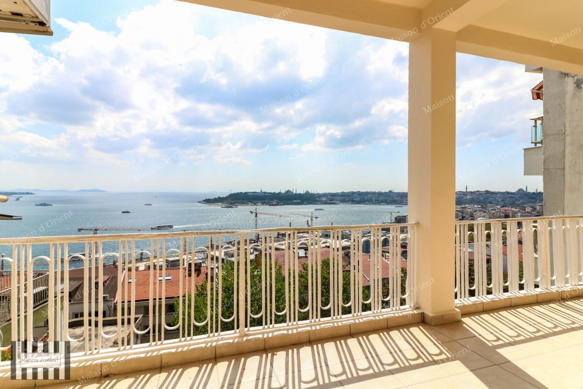 2+1 Flat for Rent with Terrace and View in Cihangir Susam Street