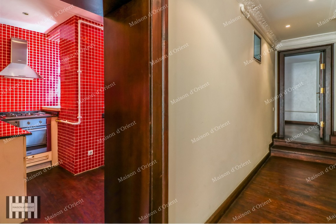 2+1 Duplex with Garden for Rent in Historical Pamir Bey Building