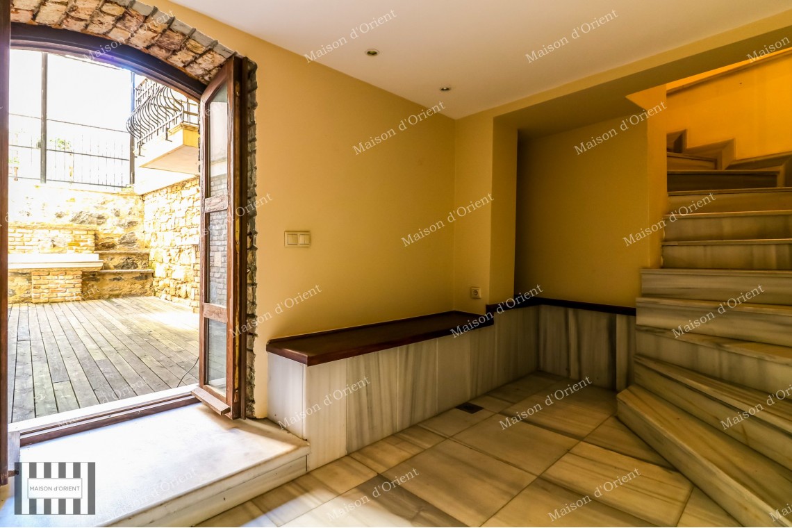 2+1 Duplex with Garden for Rent in Historical Pamir Bey Building