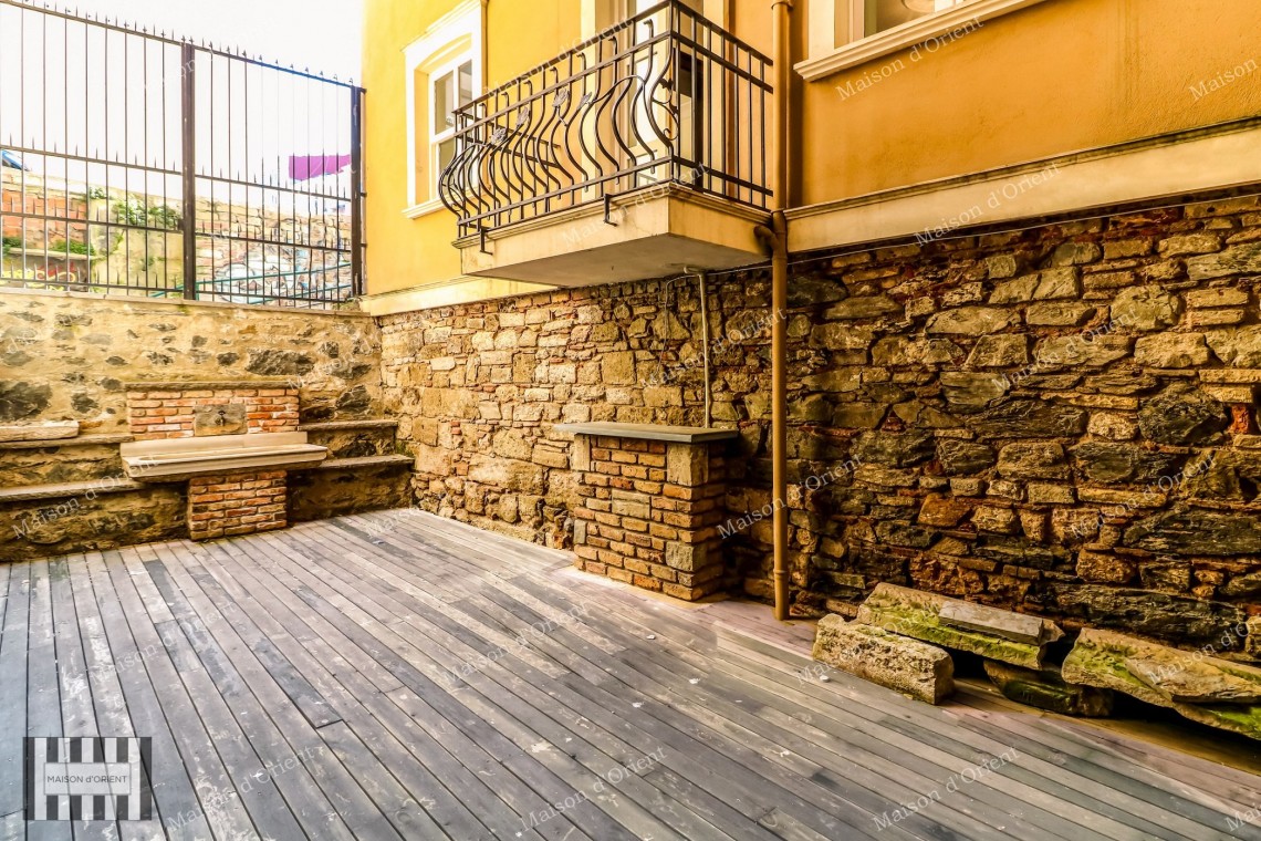 2+1 Duplex with Garden for Rent in Historical Pamir Bey Building