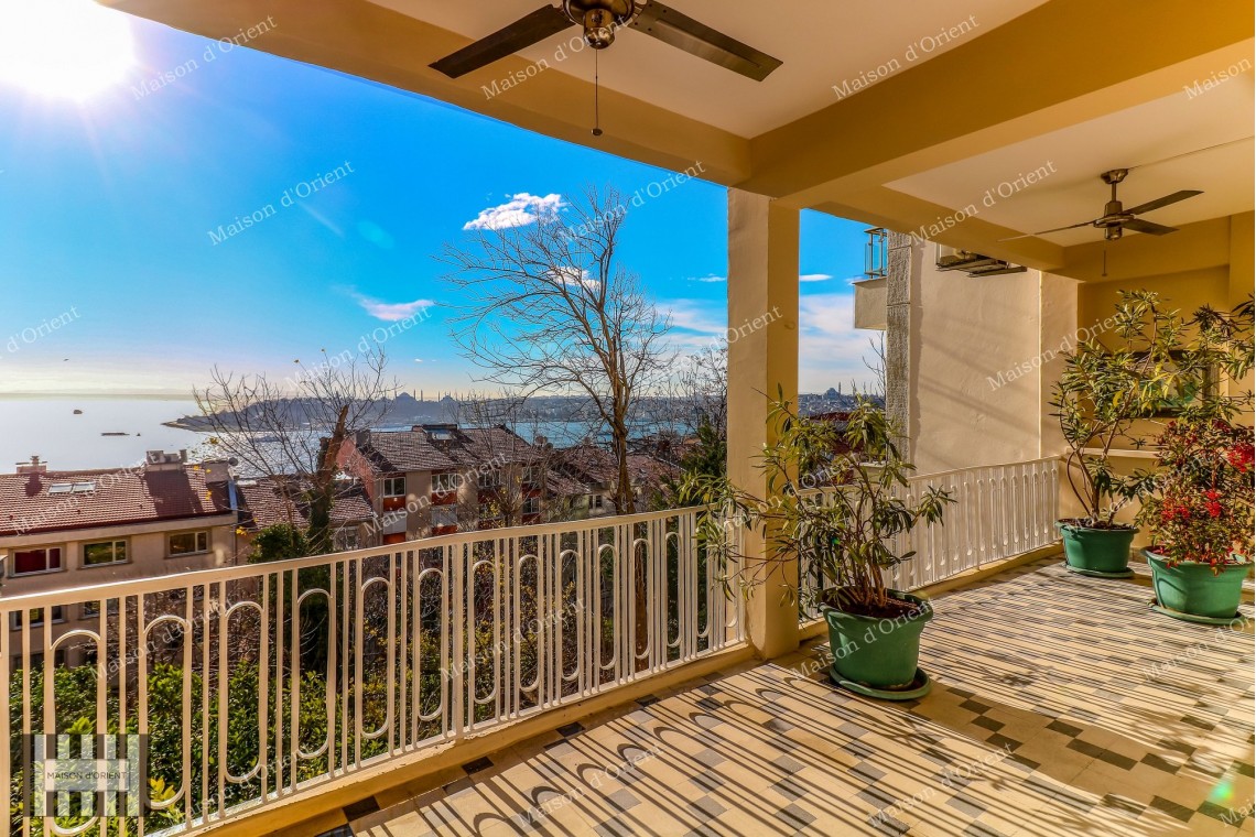 2+2 Flat for Rent with Terrace and View in Cihangir Susam Street