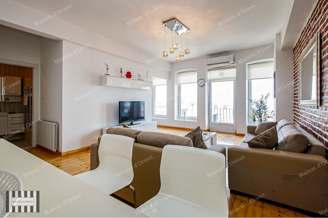 1+1 Furnished Rental Flat with Bosphorus View in Galata