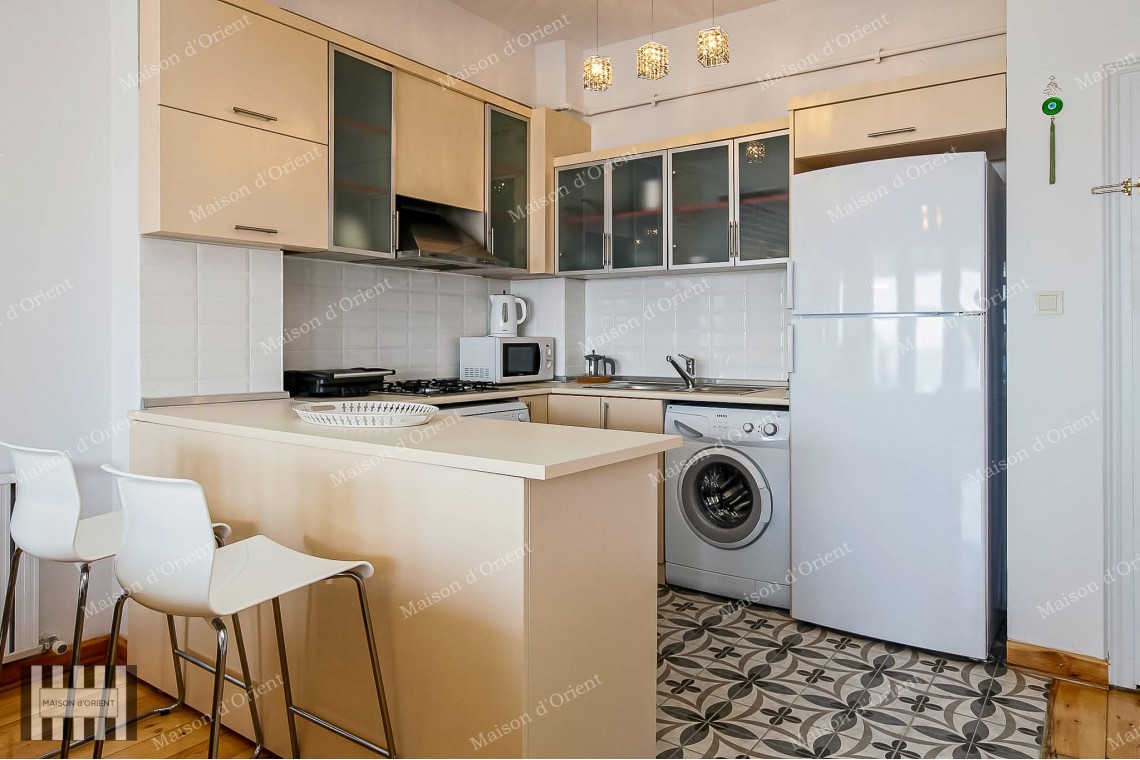 1+1 Furnished Rental Flat with Bosphorus View in Galata
