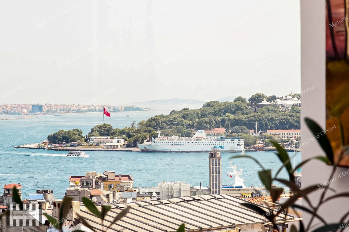 1+1 Furnished Rental Flat with Bosphorus View in Galata