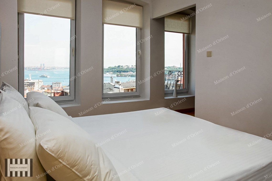1+1 Furnished Rental Flat with Bosphorus View in Galata