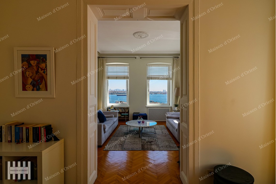 3+2 Rental Flat with Bosphorus View in Dogan Apartments