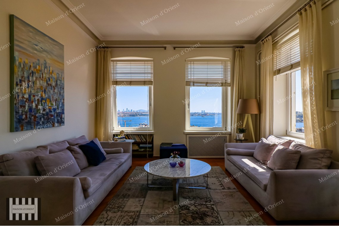 3+2 Rental Flat with Bosphorus View in Dogan Apartments