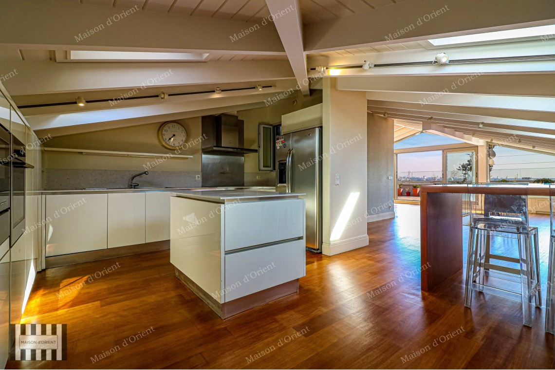 5+1 Rental Flat with Terrace and Panoramic View in Cihangir