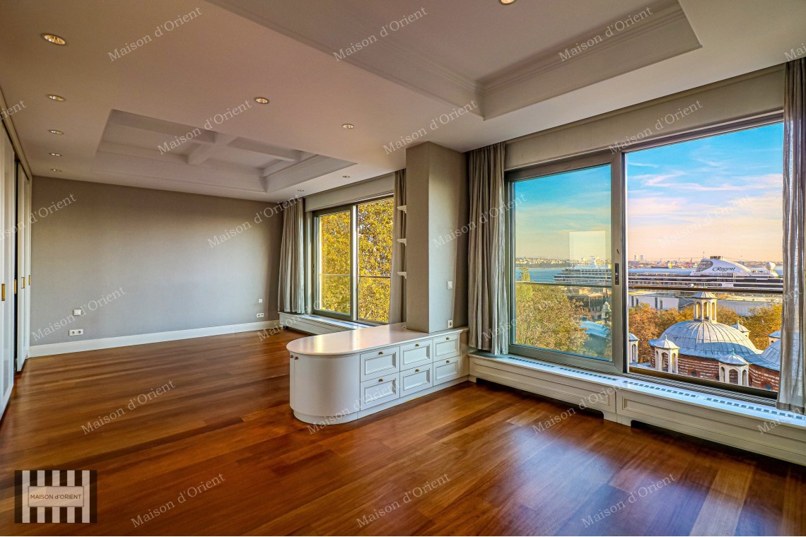 5+1 Rental Flat with Terrace and Panoramic View in Cihangir