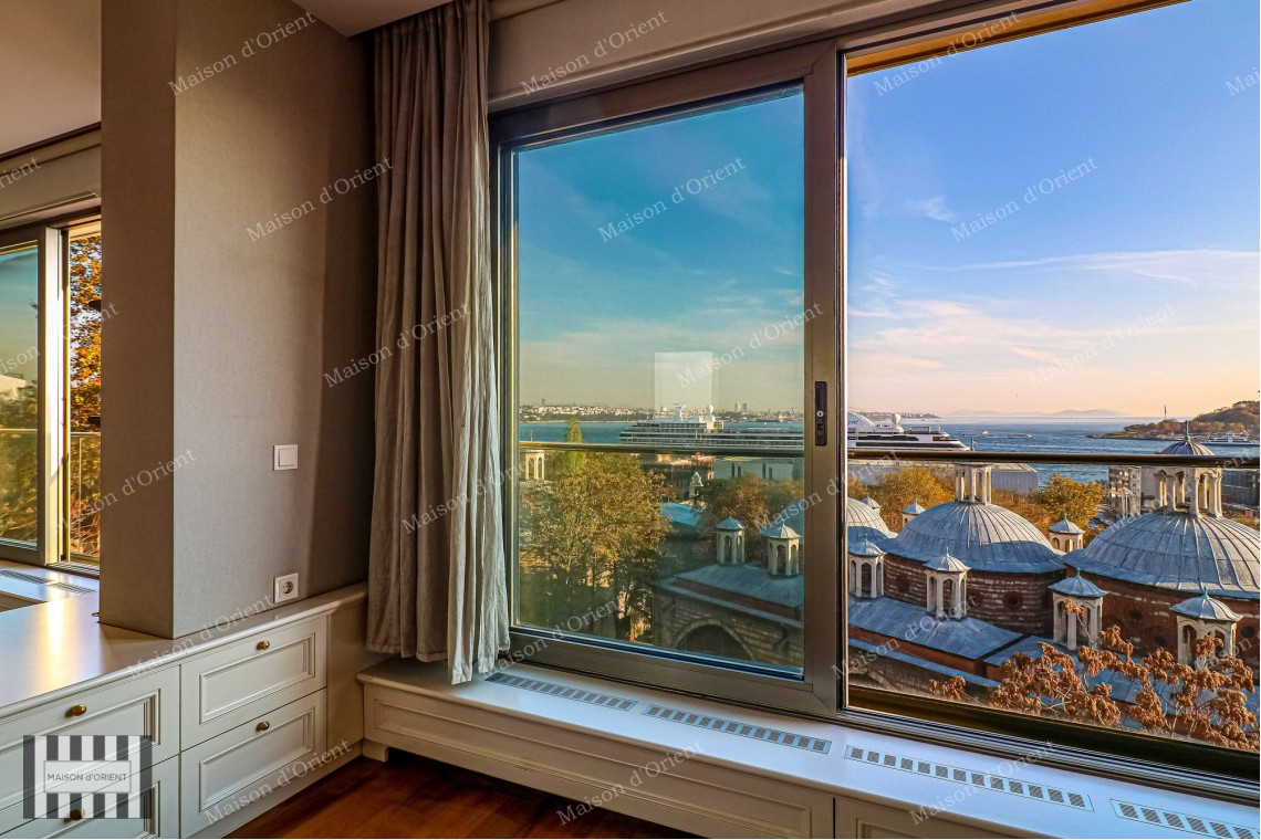 5+1 Rental Flat with Terrace and Panoramic View in Cihangir