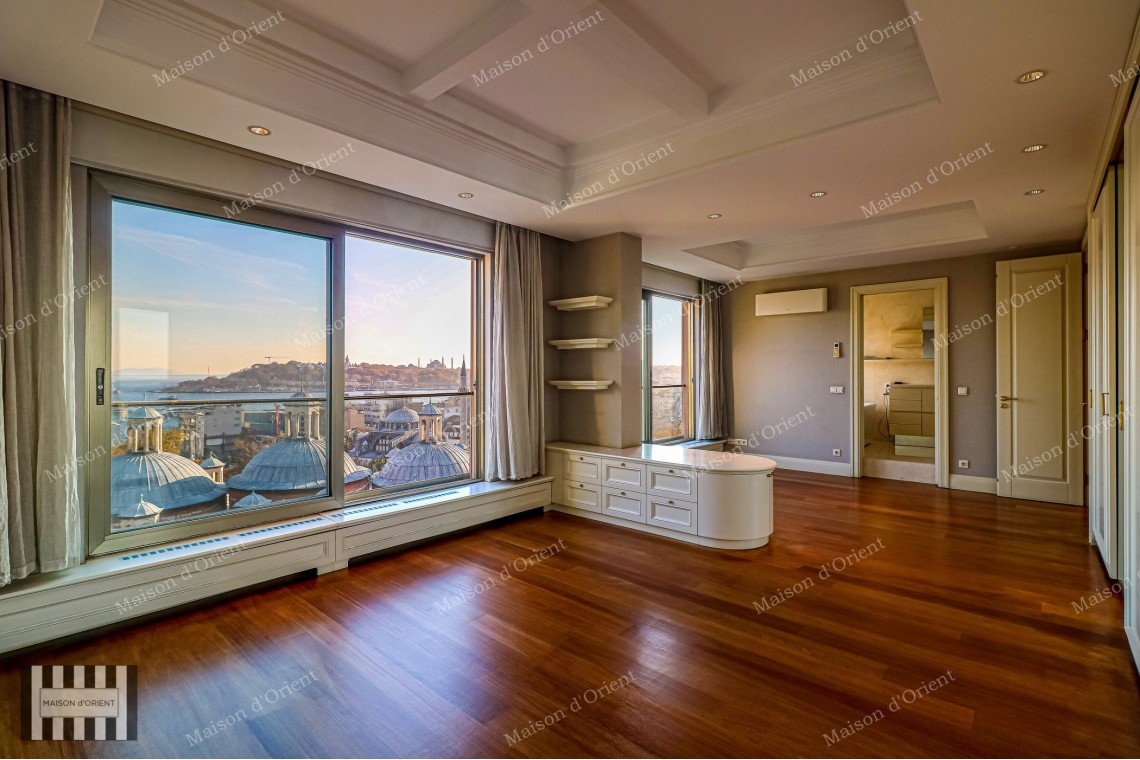5+1 Rental Flat with Terrace and Panoramic View in Cihangir