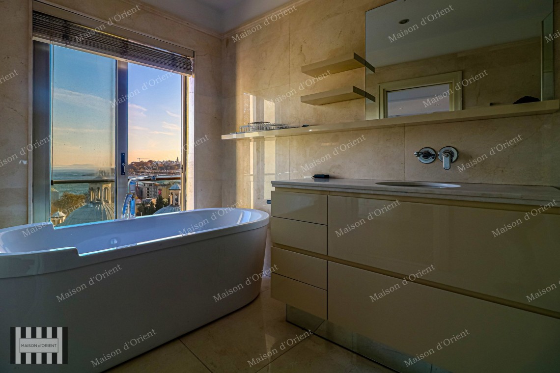 5+1 Rental Flat with Terrace and Panoramic View in Cihangir