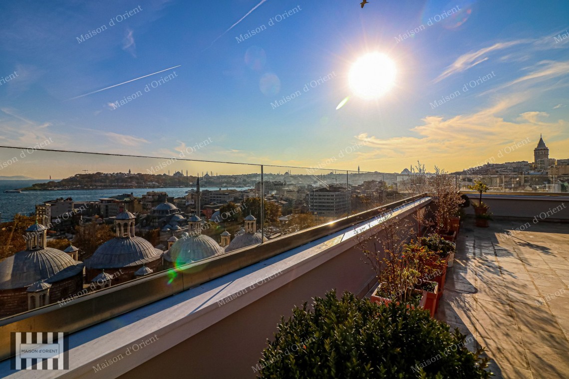 5+1 Rental Flat with Terrace and Panoramic View in Cihangir