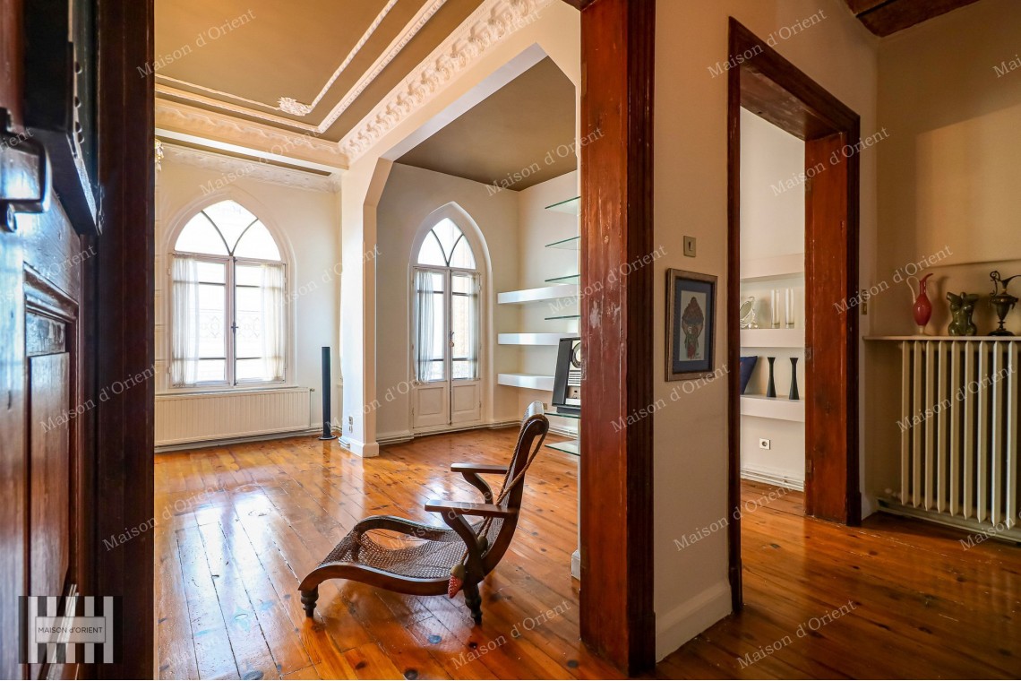 2+1 Rental Flat with Bosphorus View in Historical Building