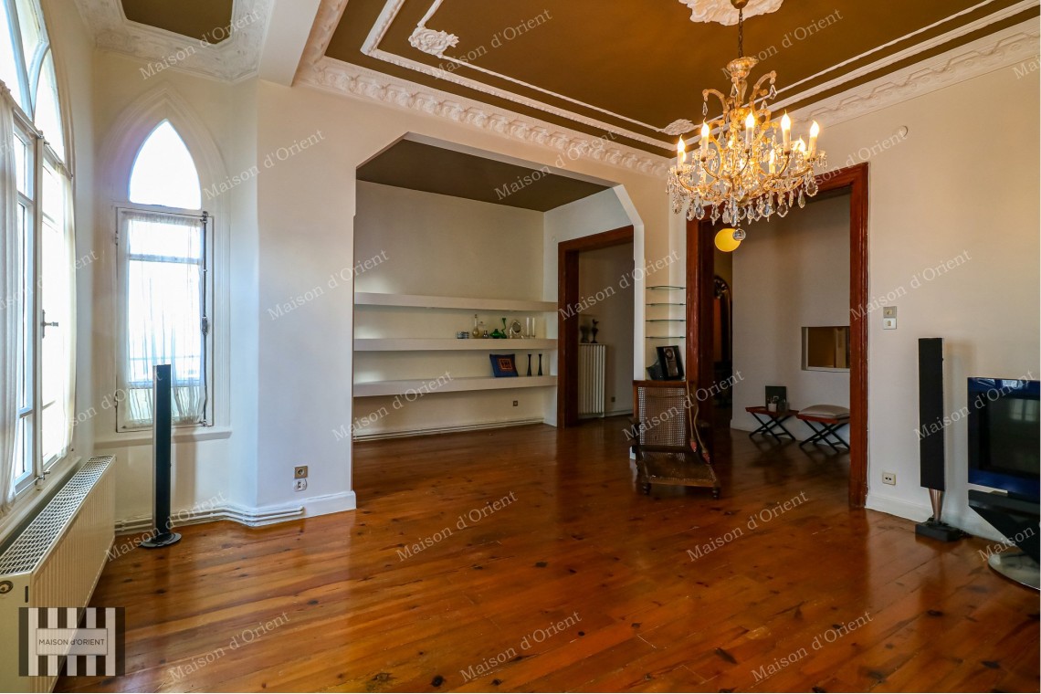 2+1 Rental Flat with Bosphorus View in Historical Building