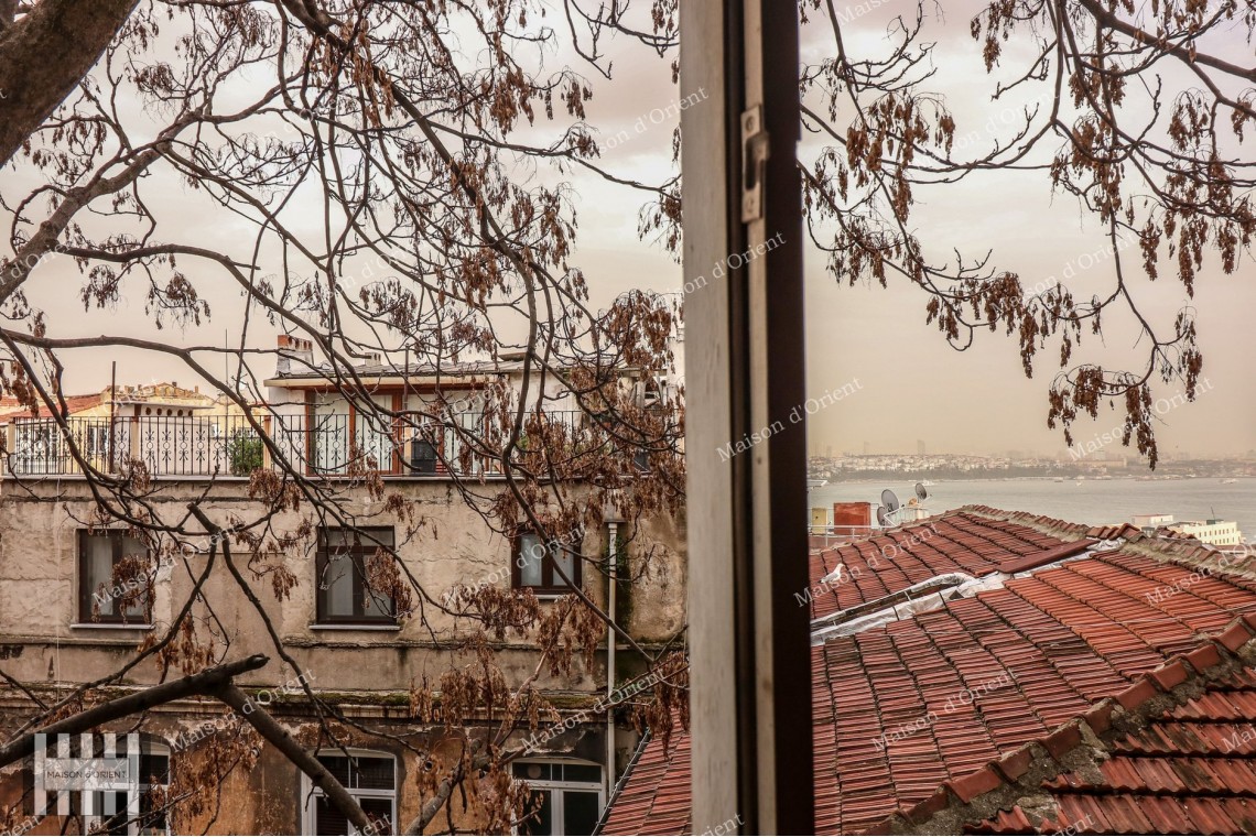  2+1 Flat for Sale with Balcony and View in Galata Historical Building