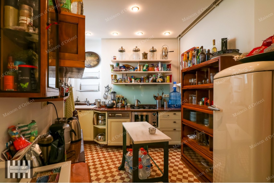 1+1 Flat with View and Private Terrace for Sale in Cihangir