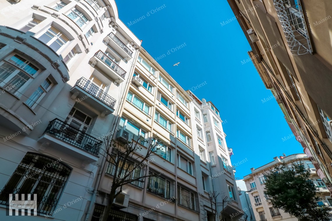 1+1 Flat with View and Private Terrace for Sale in Cihangir