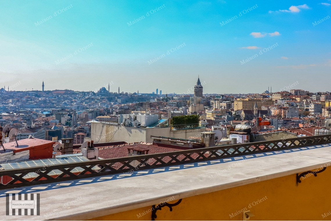 1+1 Flat with View and Private Terrace for Sale in Cihangir