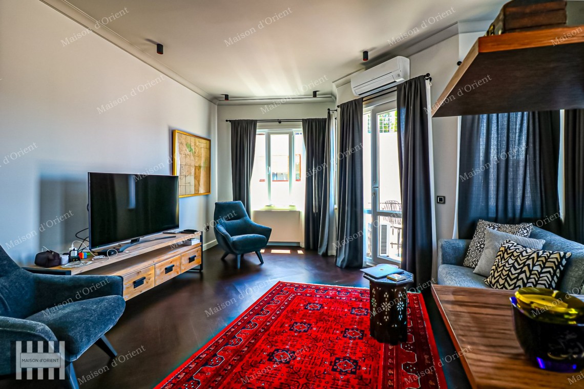 2+1 Duplex Flat for Sale with Spacious Terrace in Cihangir