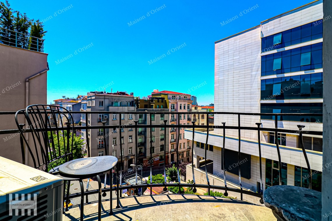 2+1 Duplex Flat for Sale with Spacious Terrace in Cihangir