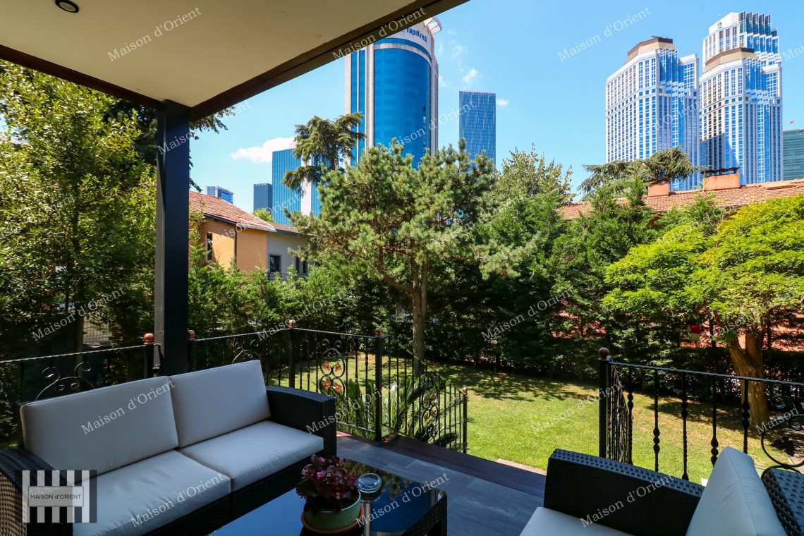 3+2 Villa with Private Garden for Sale in Levent Karanfil Street