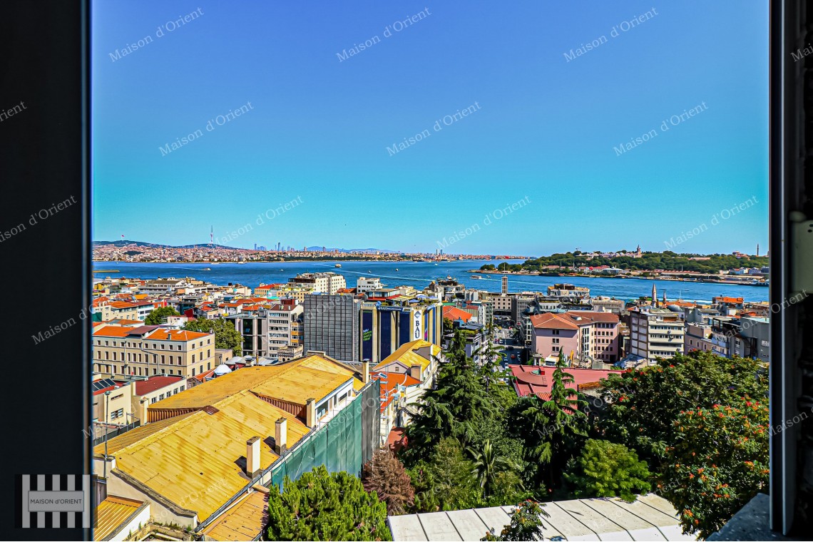 1+1 Rental Flat with Terrace and Bosphorus View in Galata