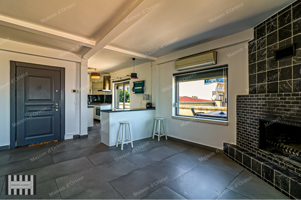 1+1 Rental Flat with Terrace and Bosphorus View in Galata