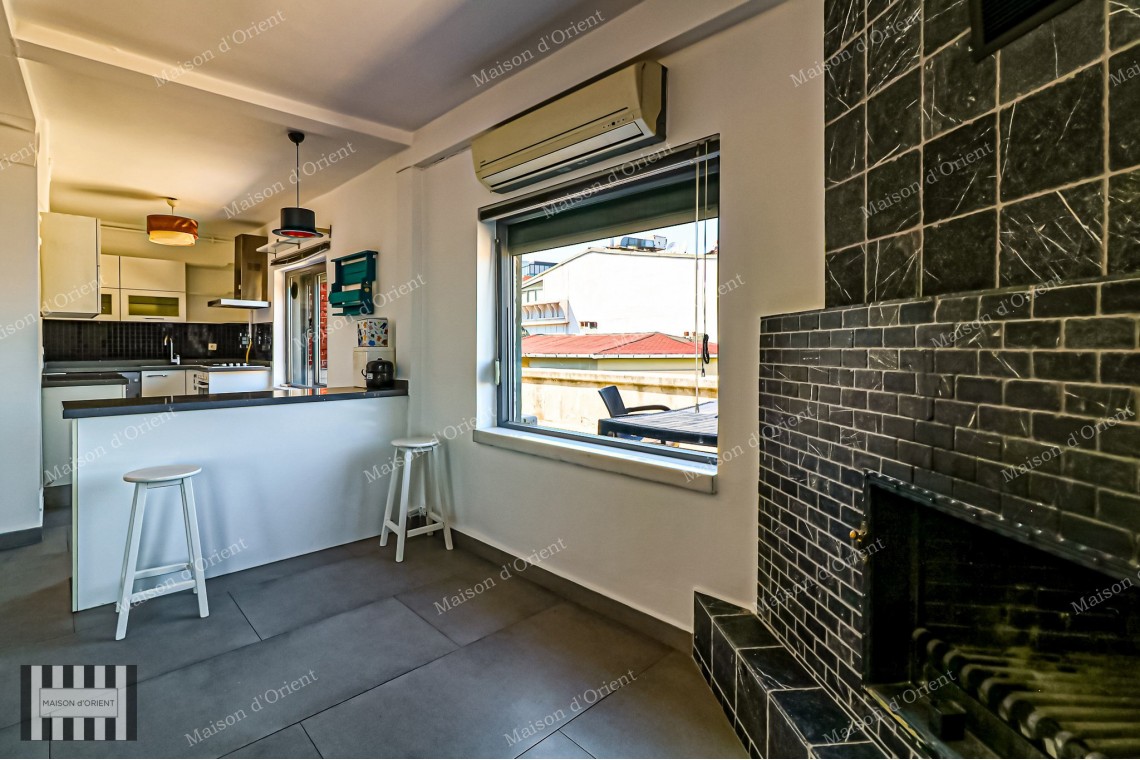 1+1 Rental Flat with Terrace and Bosphorus View in Galata