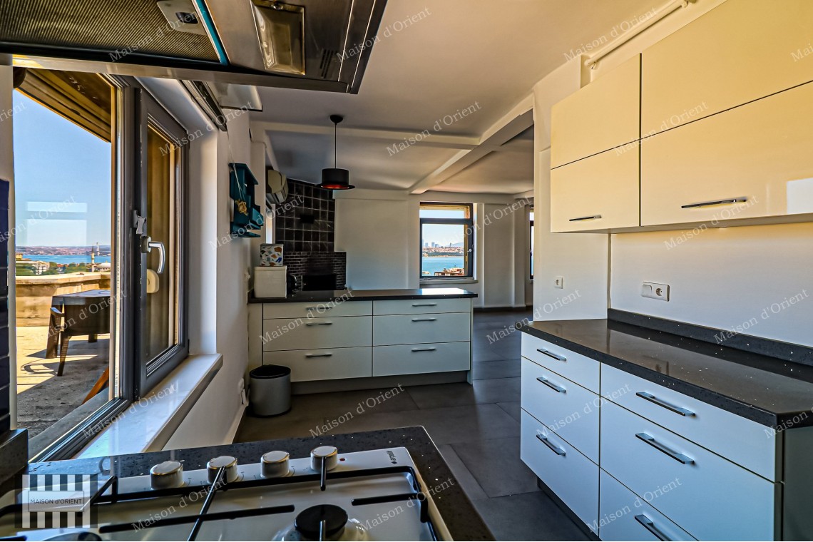 1+1 Rental Flat with Terrace and Bosphorus View in Galata